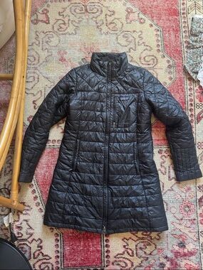 Patagonia Womens Black Quilted Long Puffer Coat